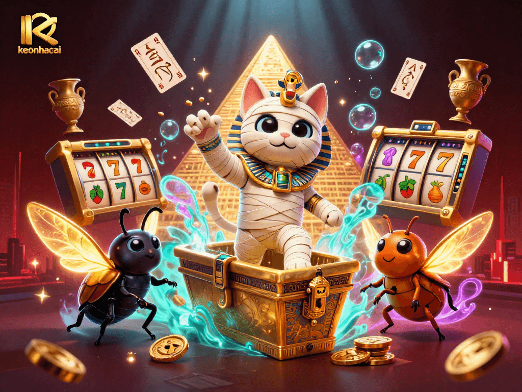 Discover the excitement of keonhacai with ancient Egyptian themes and vibrant casino elements.