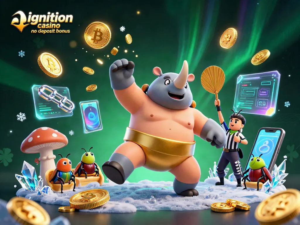 Experience the excitement of the ignition casino no deposit bonus with dynamic characters, crypto elements, and vibrant gameplay.