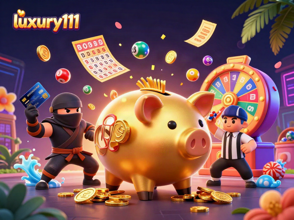 Experience thrilling gameplay with luxury111 in this vibrant 3D casino scene full of action.