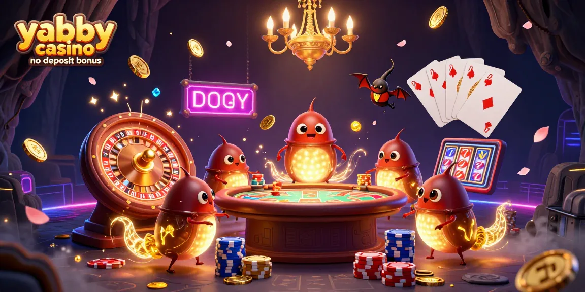 Experience the excitement of yabby casino no deposit bonus with glowing glowworms illuminating a vibrant cave casino scene.