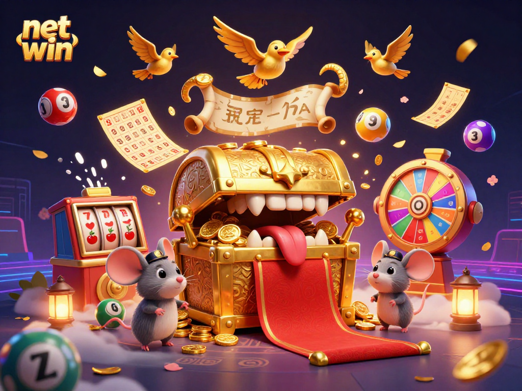Engage in the thrill of net win with colorful lottery elements and charming characters.