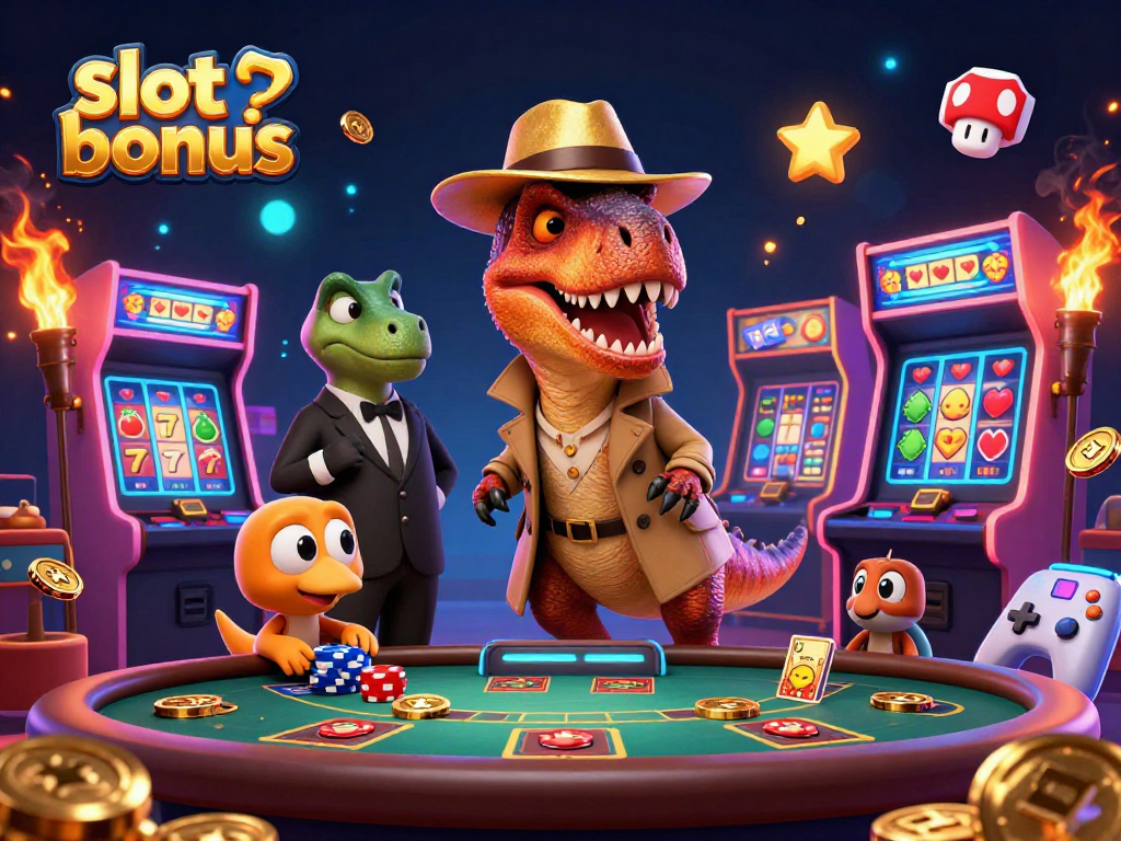 Engage with the vibrant slot bonus experience featuring a velociraptor at a casino.