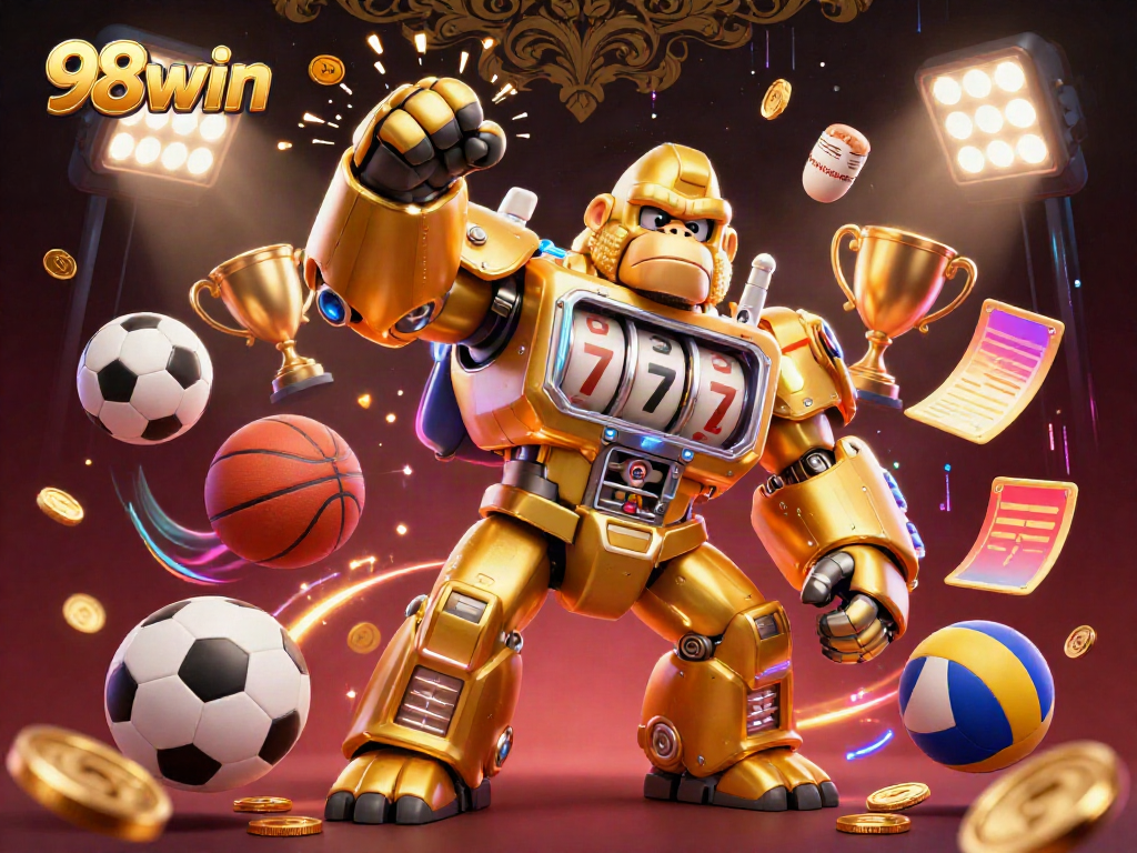 Experience exciting gaming with the dynamic 98win transformer gorilla mech, showcasing thrilling sports and casino elements.