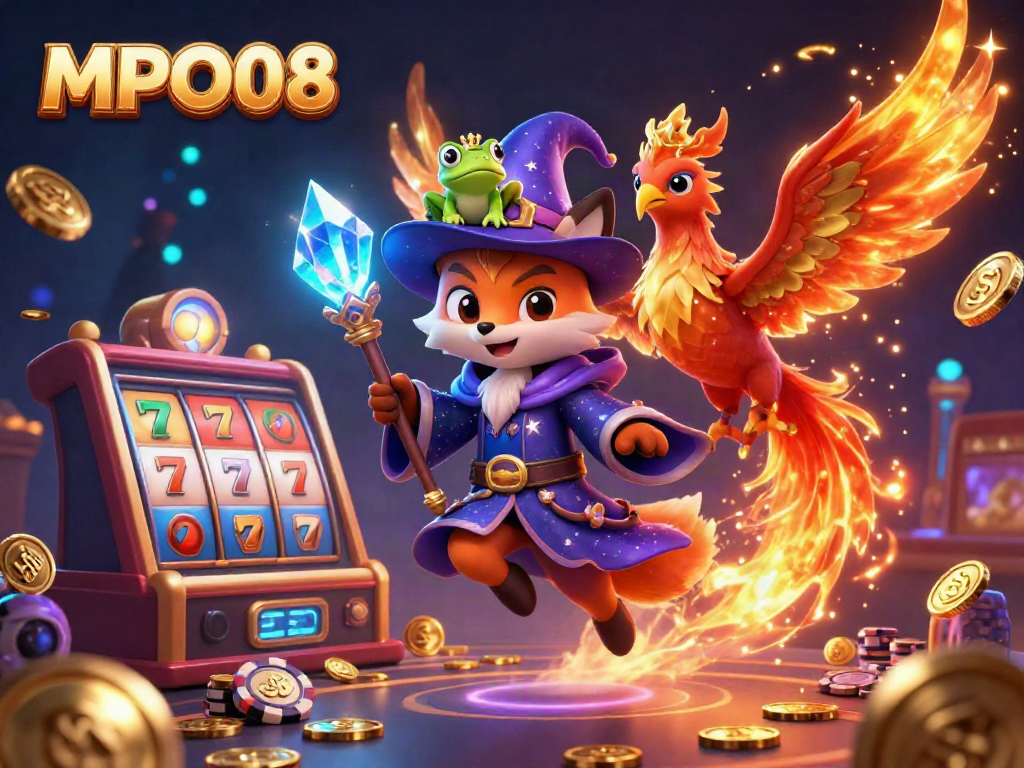 Engage with the vibrant MPO08 online gaming world, featuring a casino scene of excitement and rewards.