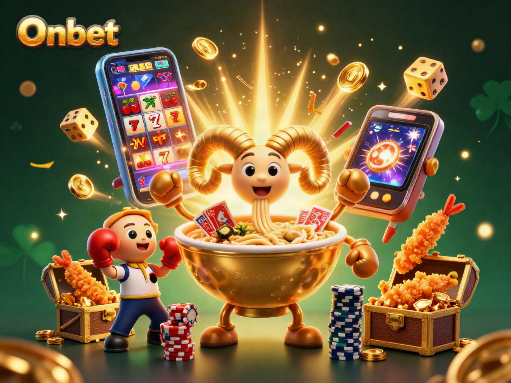 Experience the lively action at Onbet's casino with vibrant characters and dynamic game elements.