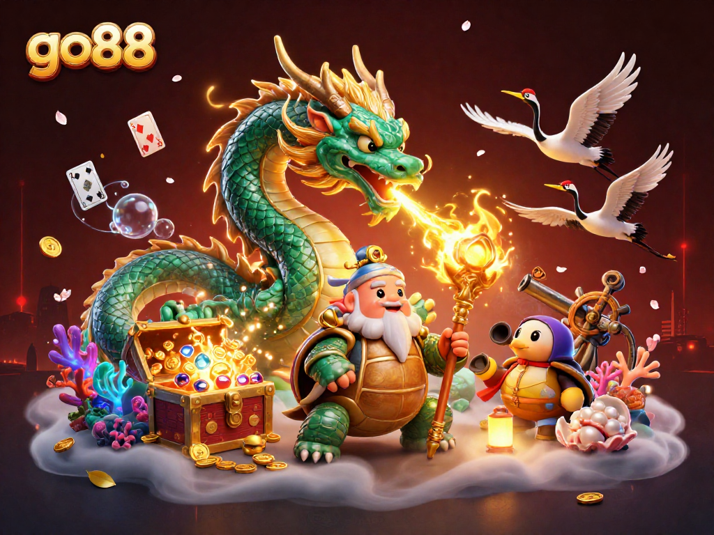 Engage with go88's vibrant casino adventure featuring mystical characters and treasures.