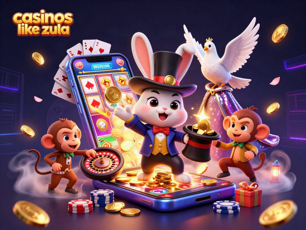 Experience casinos like zula with exciting promotions and vibrant gaming illustrations.