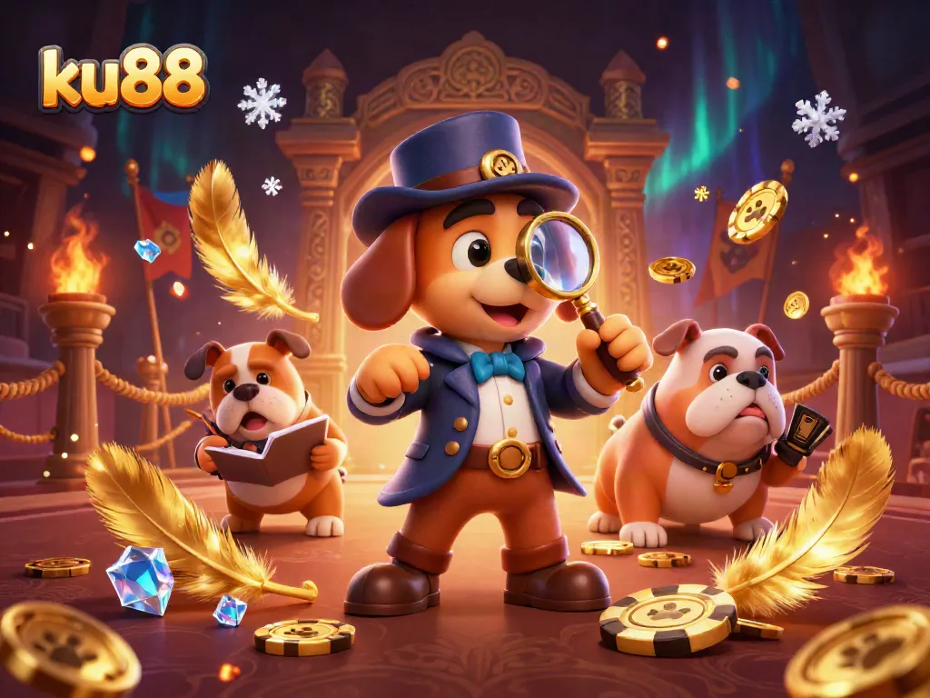 ku88 excels in thrilling poker gameplay with golden chips and engaging characters, revealing treasure clues.