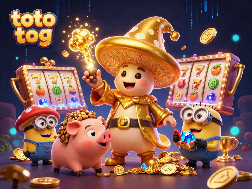 Engage with thrilling toto tog slots featuring magical elements in a vibrant casino setting.