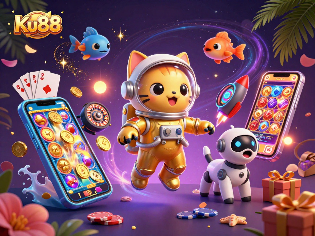 Ku88 offers thrilling online gaming experiences with exciting slot games and colorful characters.