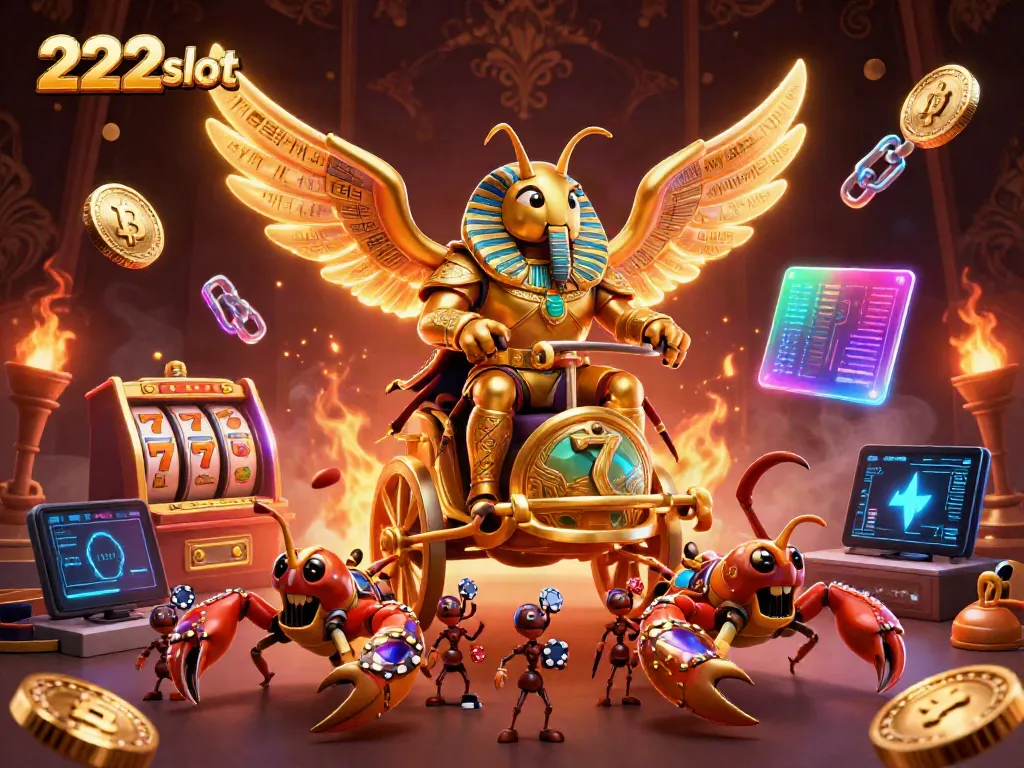 Menggoda peluang dengan 222slot, menampilkan skenario permainan slot yang megah dan warna-warni.